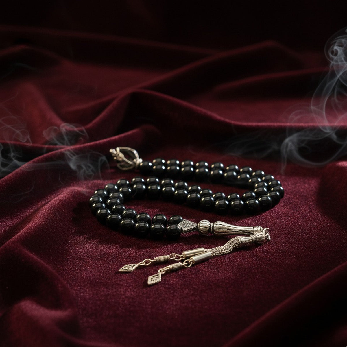 Original Black Color Aqeeq 100 Beads Tasbih