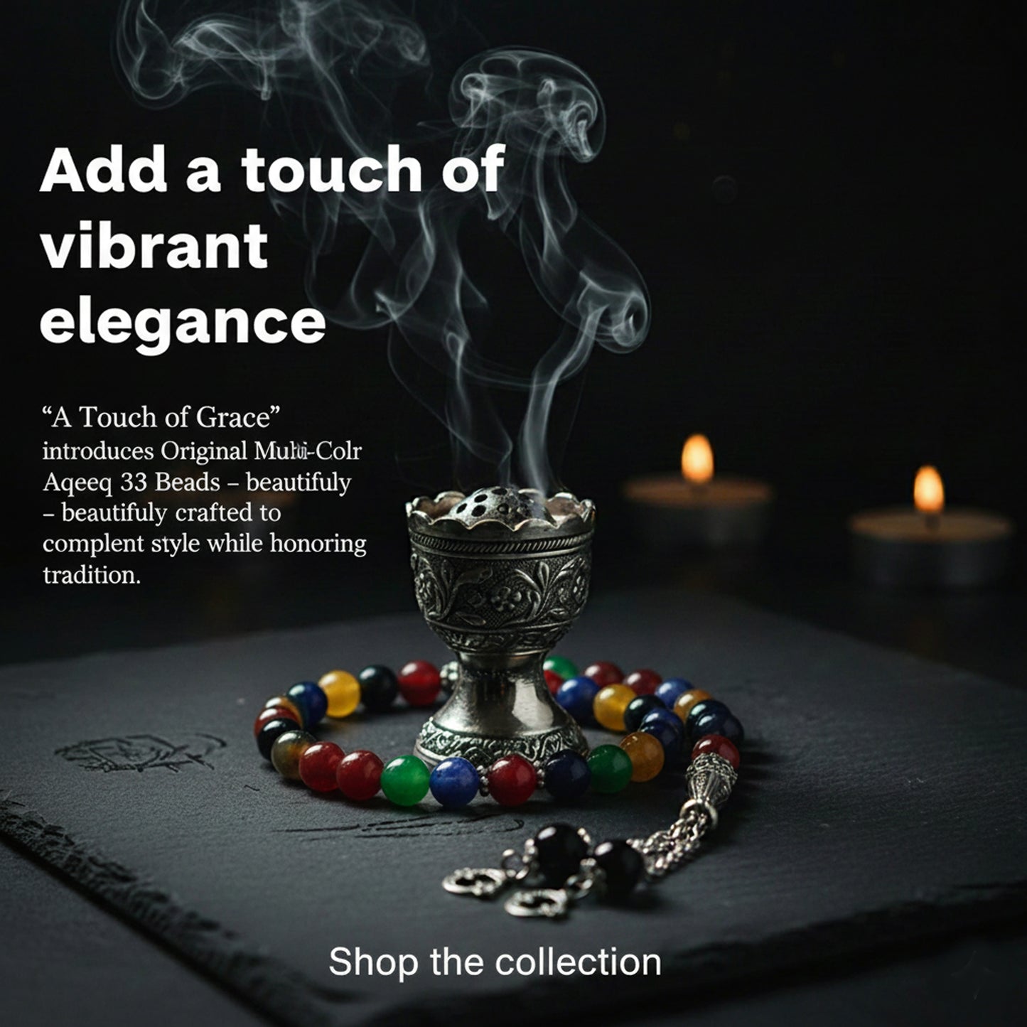 Original Multi Color Aqeeq 33 Beads Tasbih