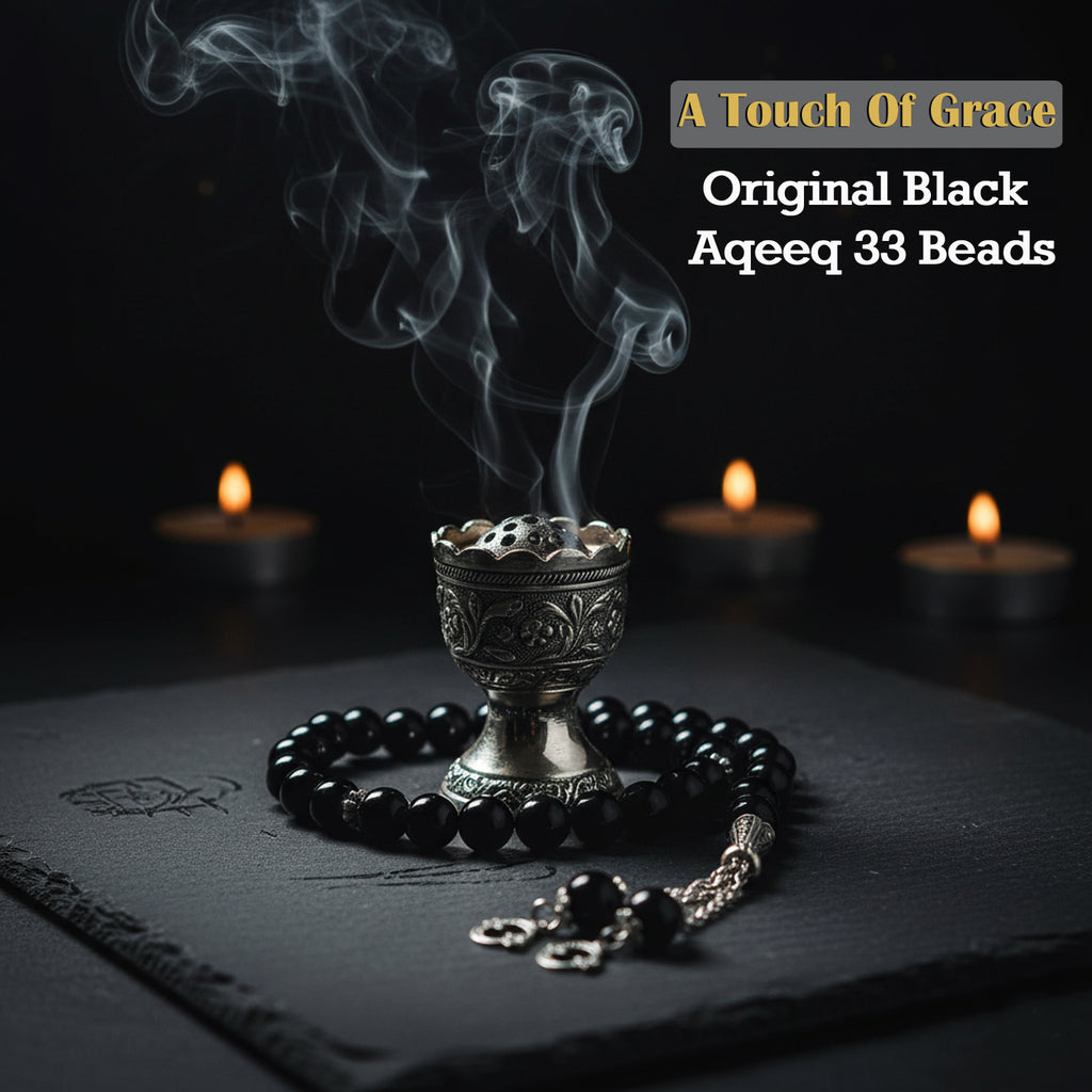 Original Black Aqeeq 33 Beads Tasbih