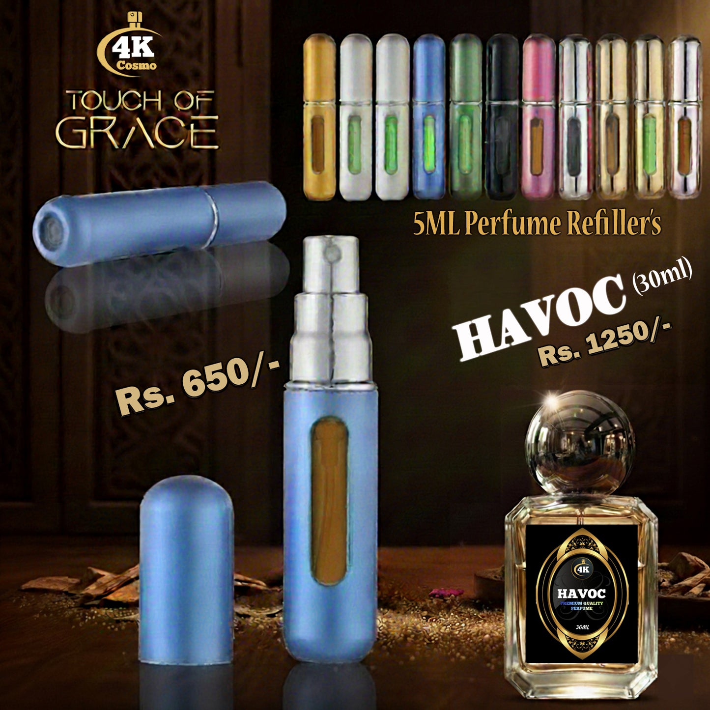 Portable Atomizer (5ML Perfume Bottle) For Travel (Random Colors)